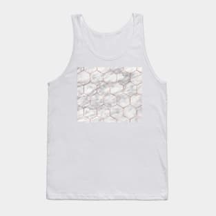 Marble rose gold hexagons Tank Top